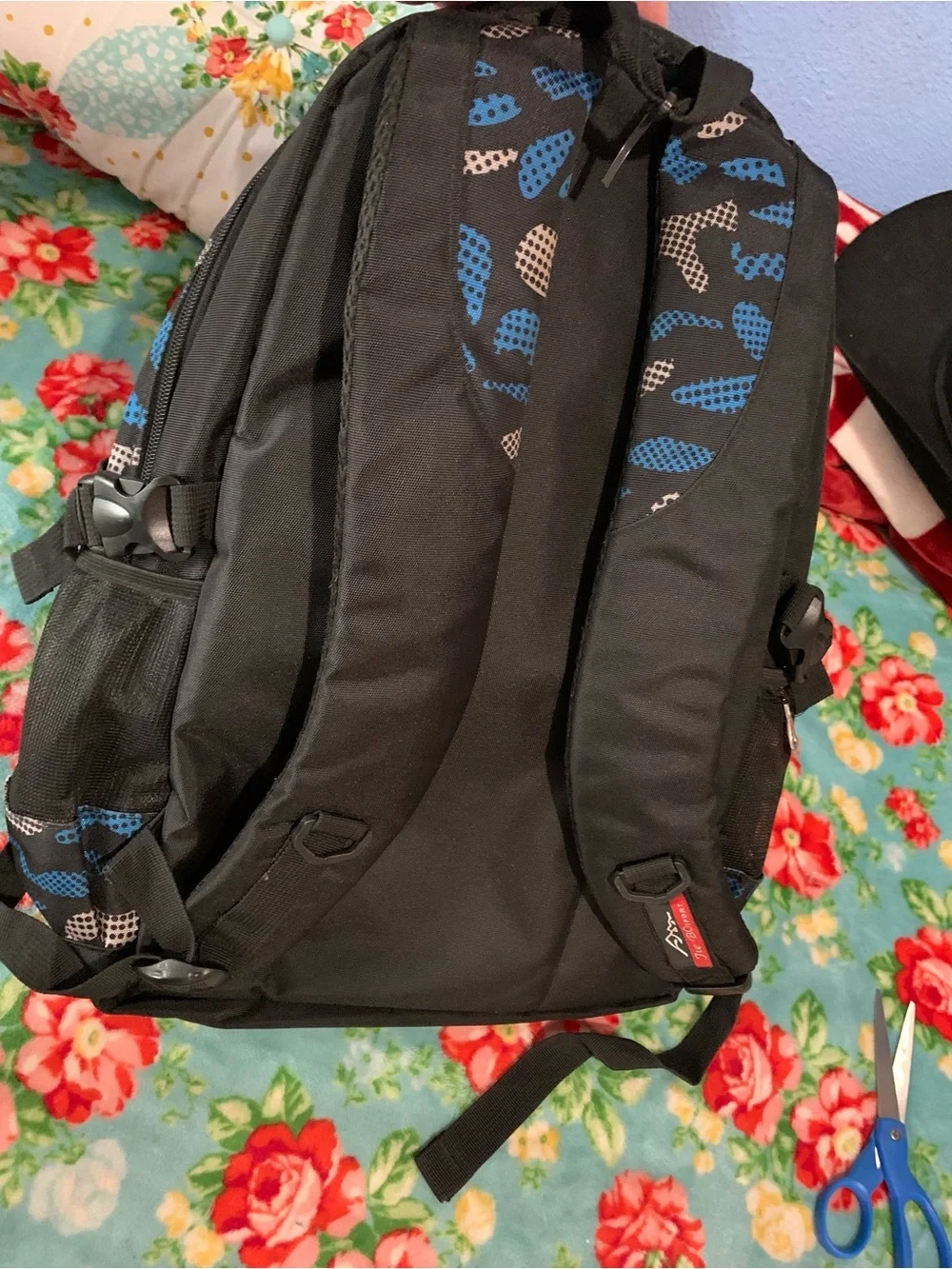 JIEBO The Best Design Sports Bag Backpack Blue Camo & Flame Graphic